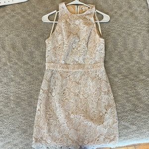“By the way” white lace dress with nude lining. Size medium. Only worn once!